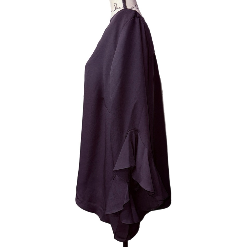 Vince Camuto - Black Ruffle Sleeve Blouse - High-Low Hem - Size 2X - Picture 4 of 10